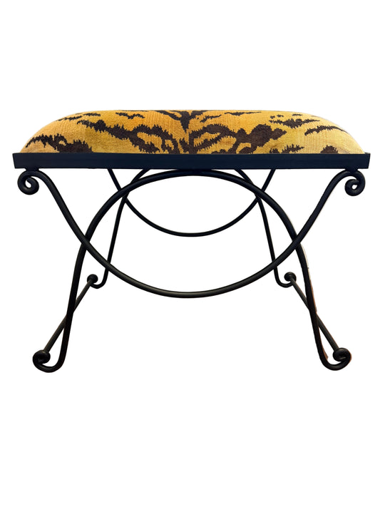 Selena Ottoman in Scalamandre Tigre Fabric