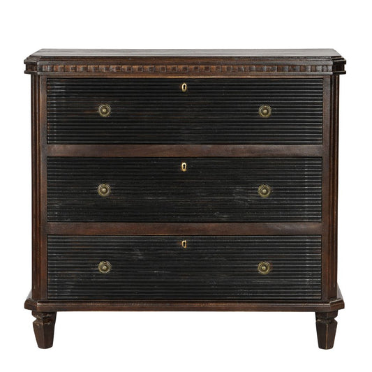 Brown and Charcoal Gustavian Style Chest