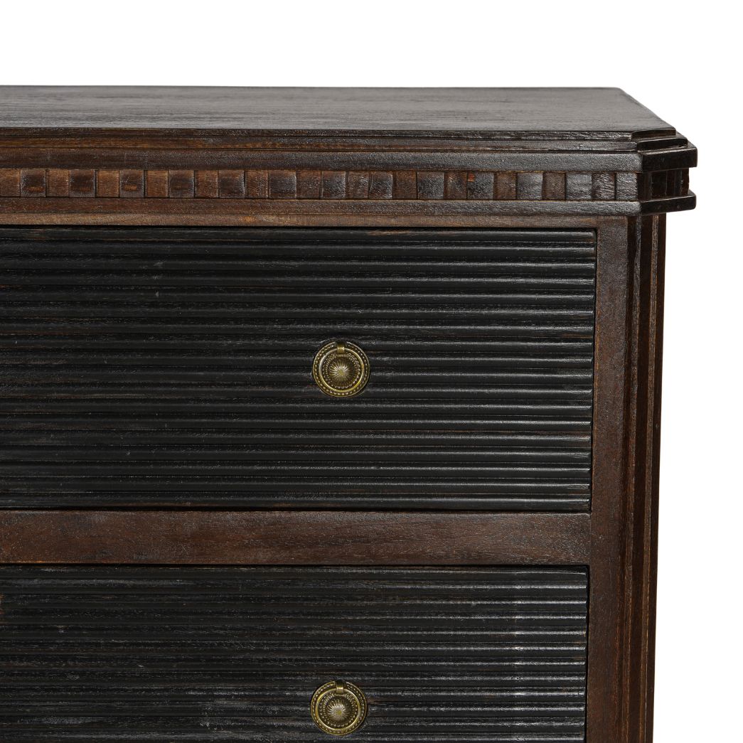 Brown and Charcoal Gustavian Style Chest