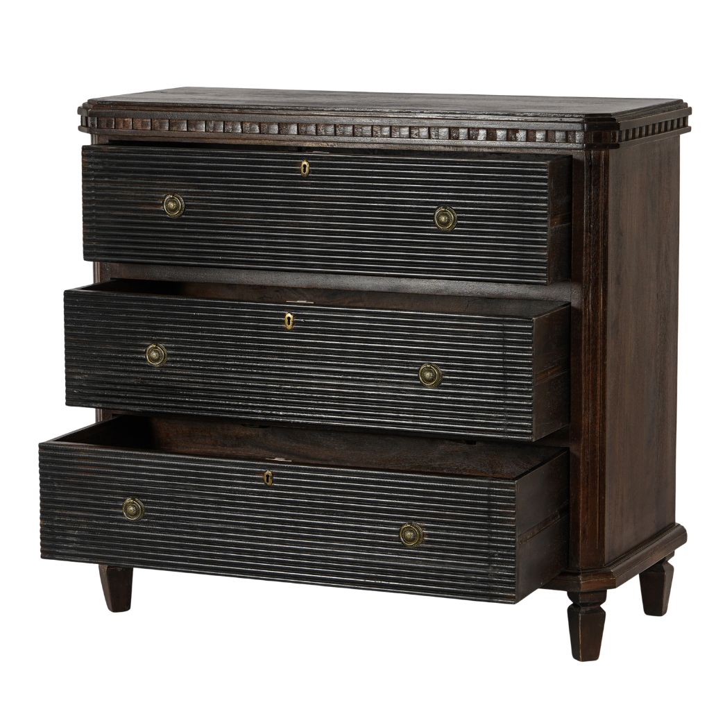Brown and Charcoal Gustavian Style Chest