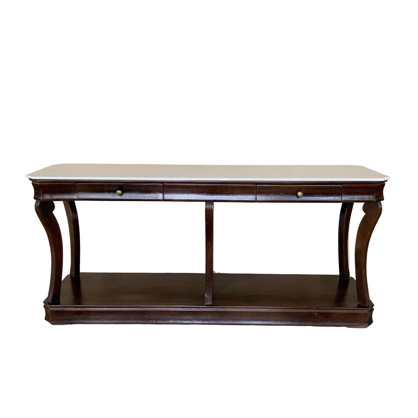 Long Console table with White Marble Top