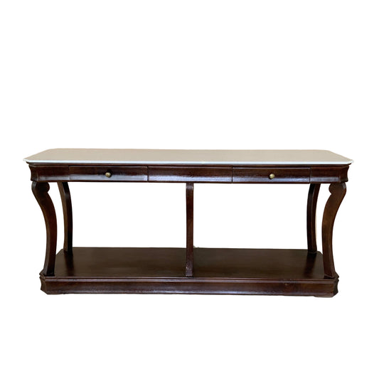 Long Console table with White Marble Top