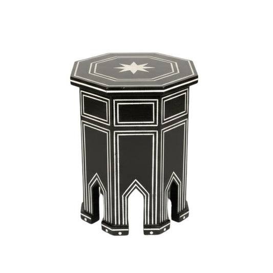 Diego Wooden and Inlay Side Table