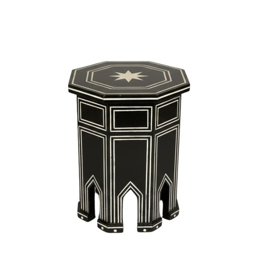 Diego Wooden and Inlay Side Table